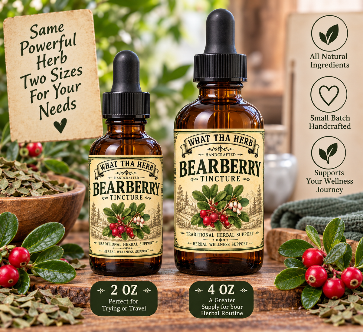 Bearberry Tincture | Uva Ursi Alcohol Botanical Extract