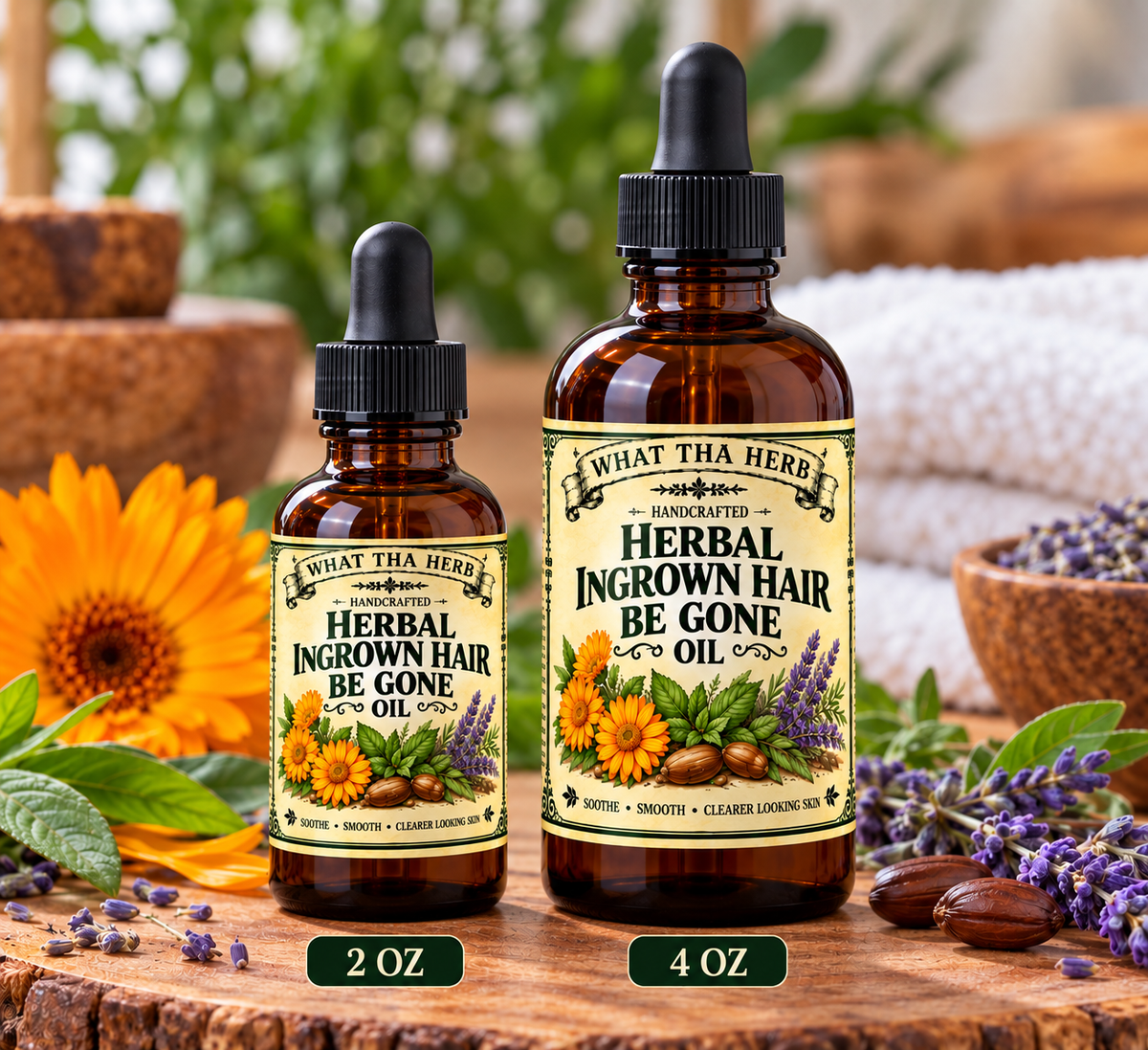 Herbal Ingrown Hair Be Gone Oil for Razor Bumps & Post Shave Skin Care