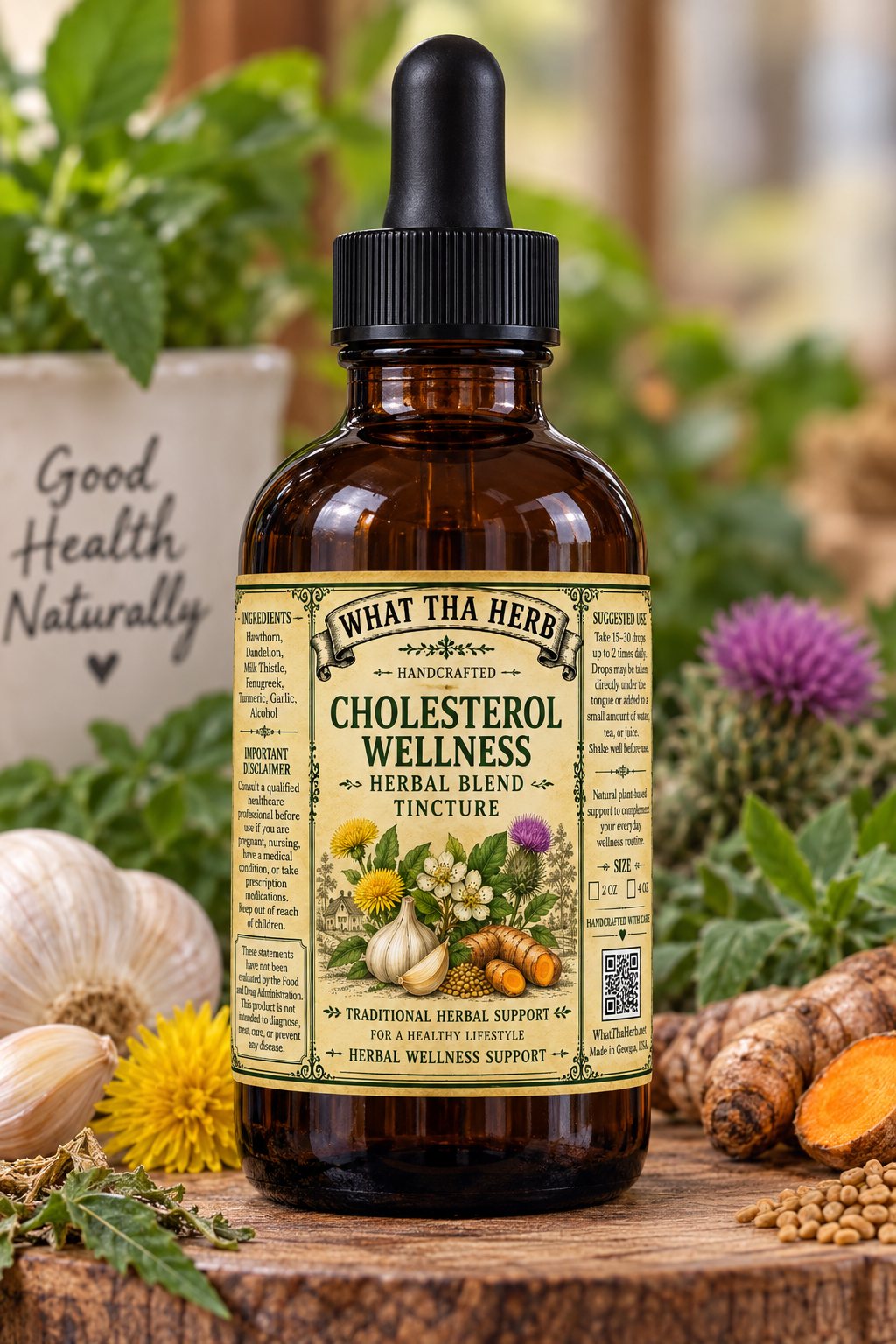 Cholesterol Wellness Herbal Blend Tincture, Daily Herbal Support
