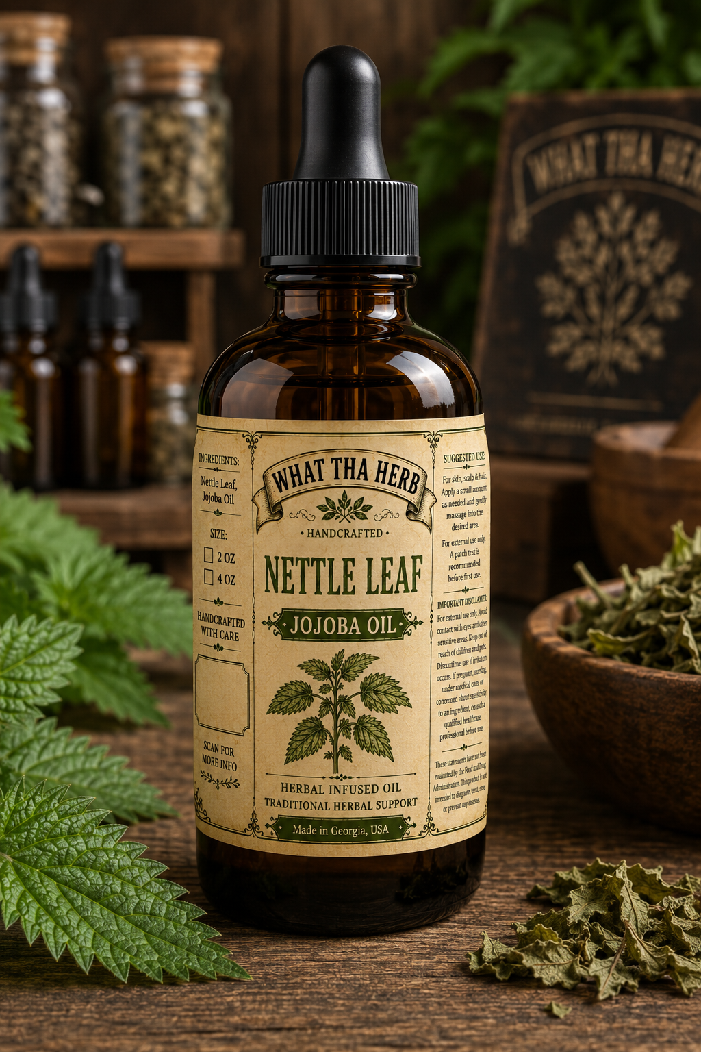 Nettle Leaf Jojoba Oil | Herbal Hair & Skin Oil