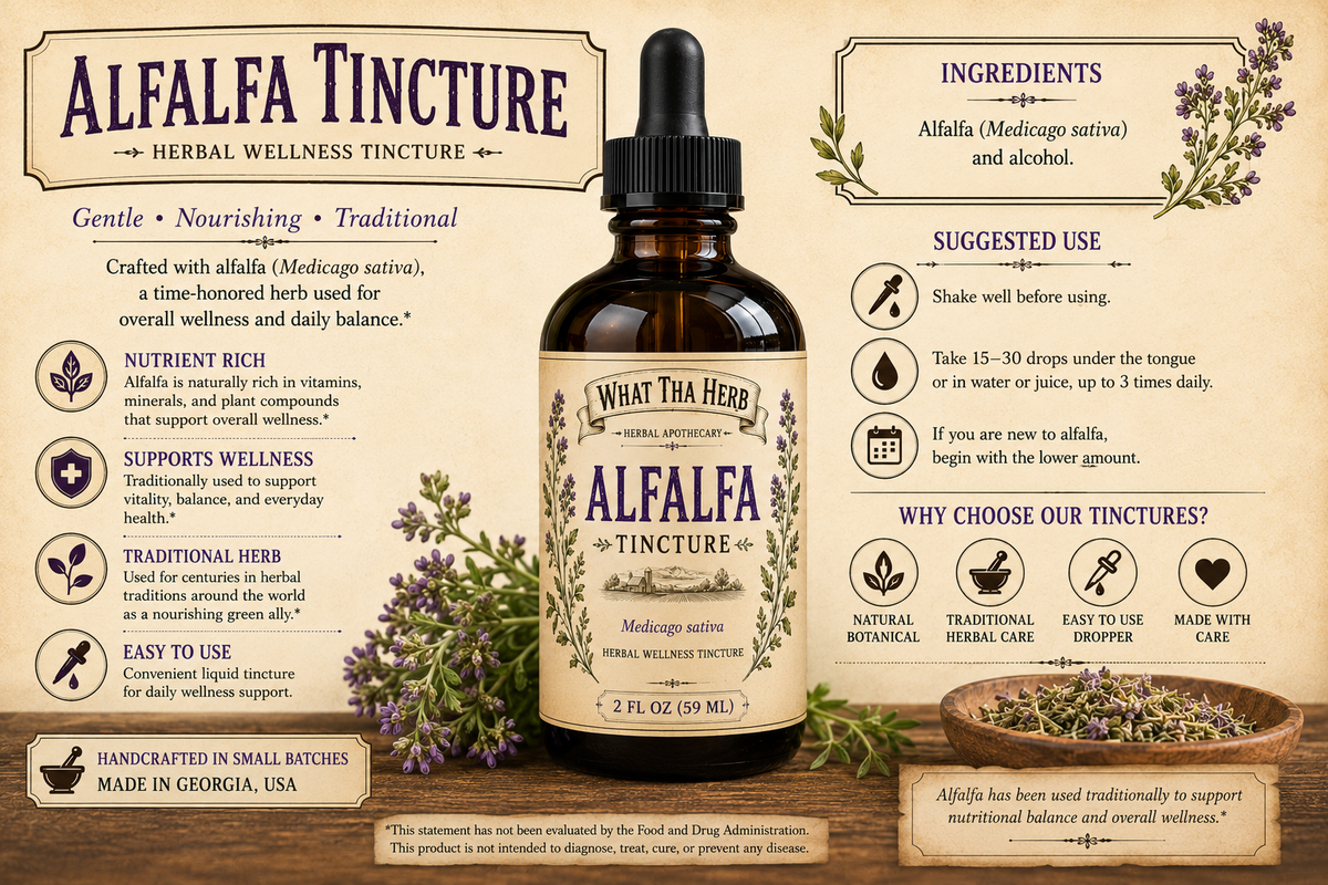 Alfalfa Tincture | Herbal Wellness Tincture | 2 oz & 4 oz