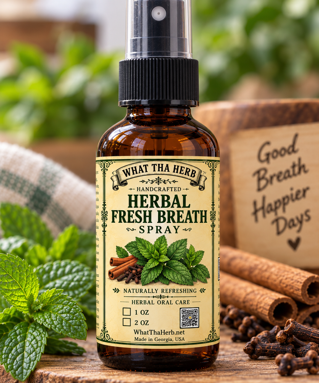 Herbal Fresh Breath Spray, Spearmint Clove Cinnamon, Natural Mouth Freshener