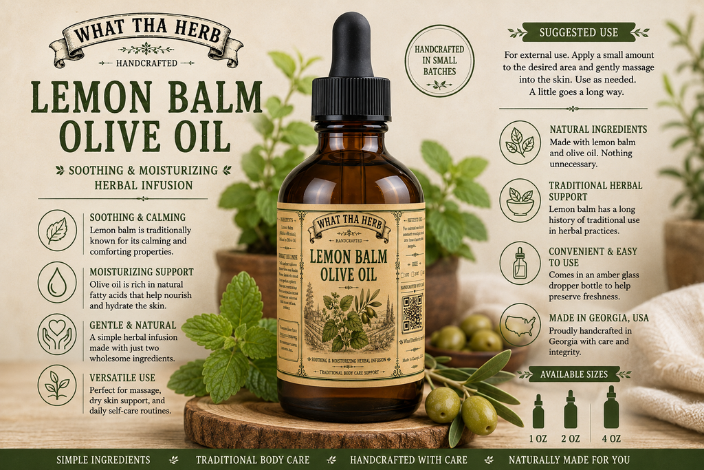 Lemon Balm Olive Oil: Calming Herbal Skin Support
