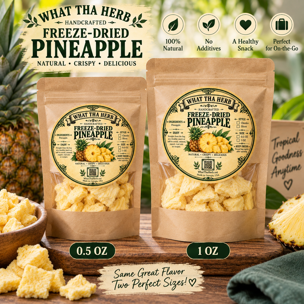 Freeze Dried Pineapple: Tropical Fruit Snacks - Crunchy Chunks or Slices