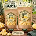 Freeze Dried Pineapple: Tropical Fruit Snacks - Crunchy Chunks or Slices