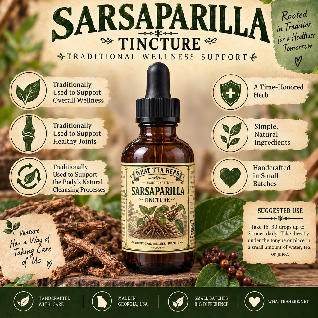 Sarsaparilla Root Tincture 2 oz & 4 oz | Herbal Wellness Support