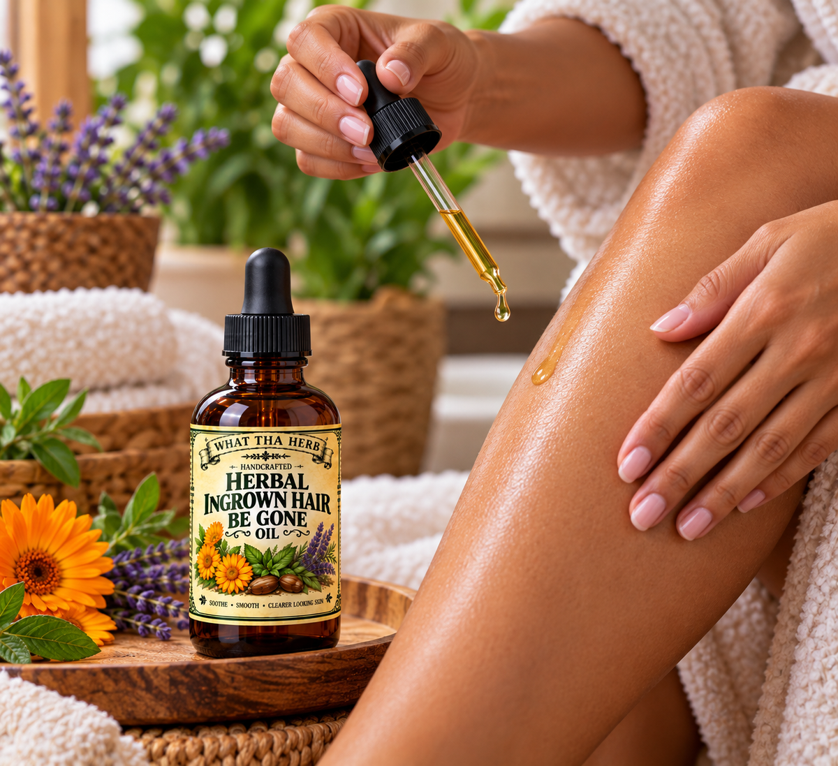 Herbal Ingrown Hair Be Gone Oil for Razor Bumps & Post Shave Skin Care