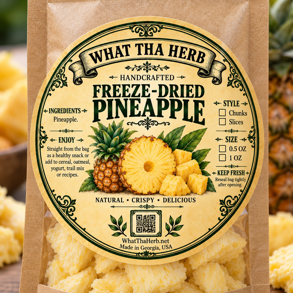 Freeze Dried Pineapple: Tropical Fruit Snacks - Crunchy Chunks or Slices