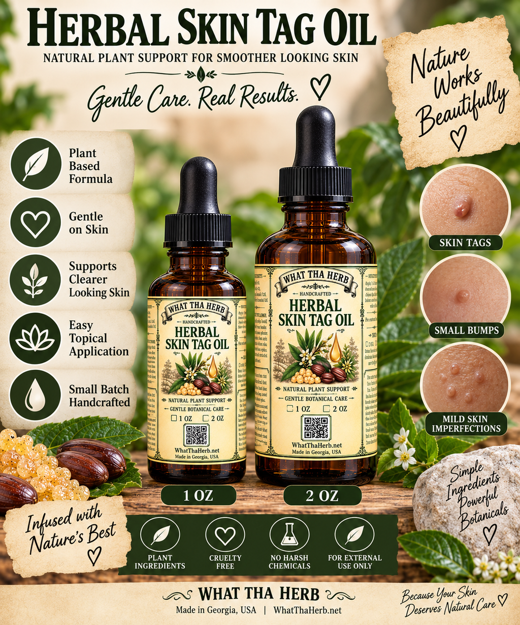 Herbal Skin Tag Be Gone Oil | Botanical Skin Care | What Tha Herb