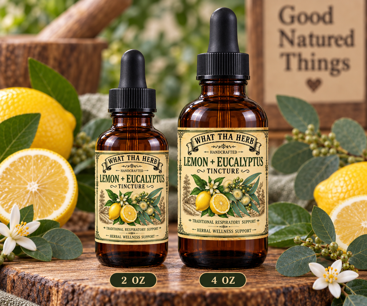 Lemon & Eucalyptus Herbal Tincture – Fresh Leaf Botanical Blend 2oz 4oz