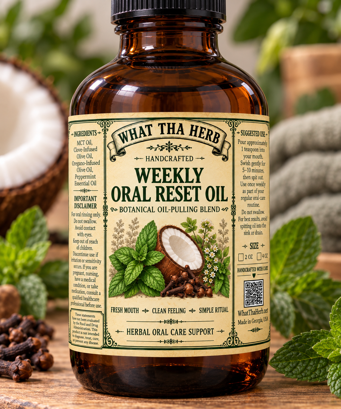 Weekly Oral Reset Oil | Botanical Clove Peppermint Mouth Care Blend