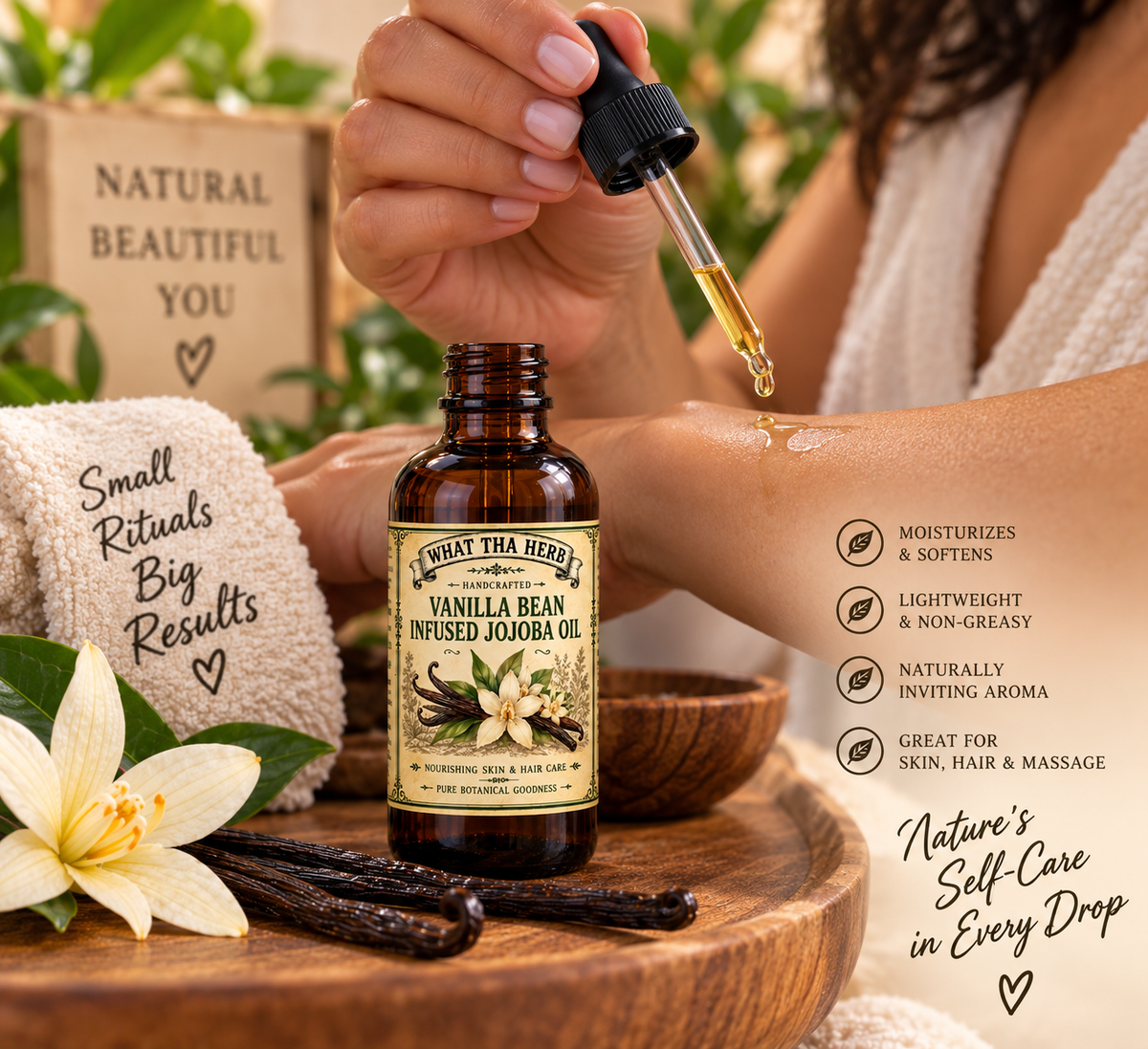 Vanilla Bean Infused Jojoba Oil | Body & Hair Oil