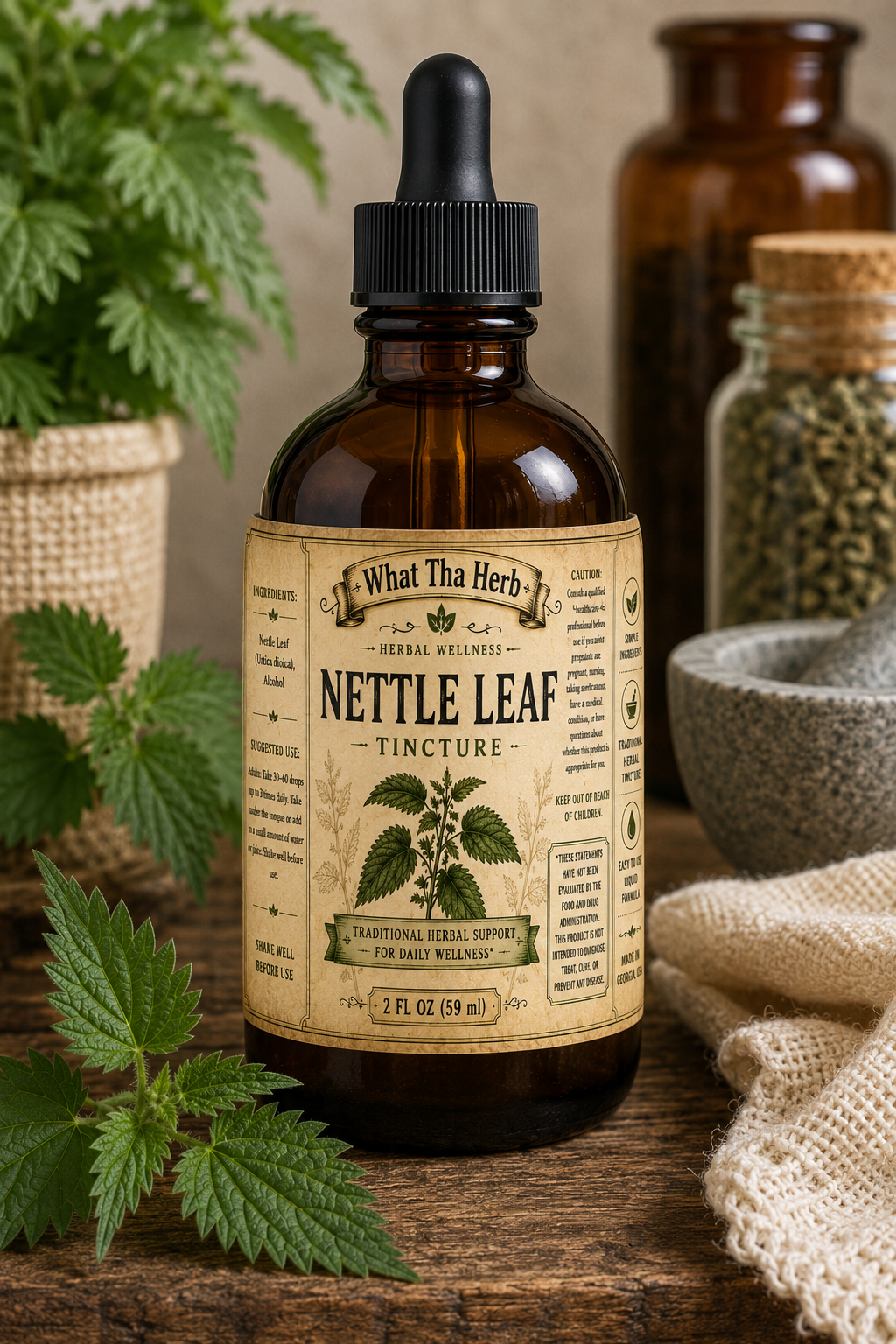 Nettle Leaf Tincture – Herbal Wellness Tincture – 2 oz & 4 oz