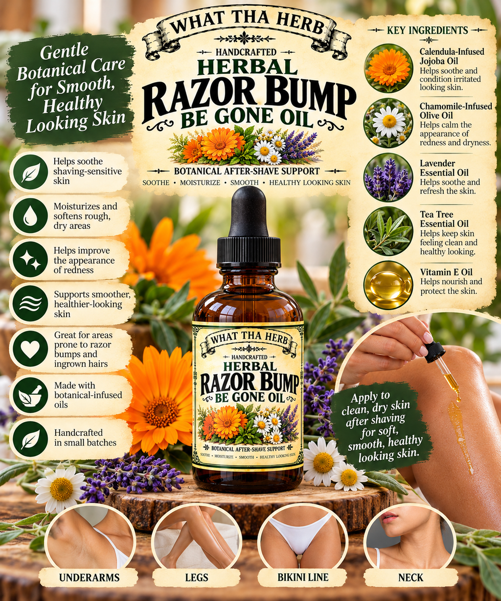 Herbal Razor Bump Be Gone Oil | What Tha Herb