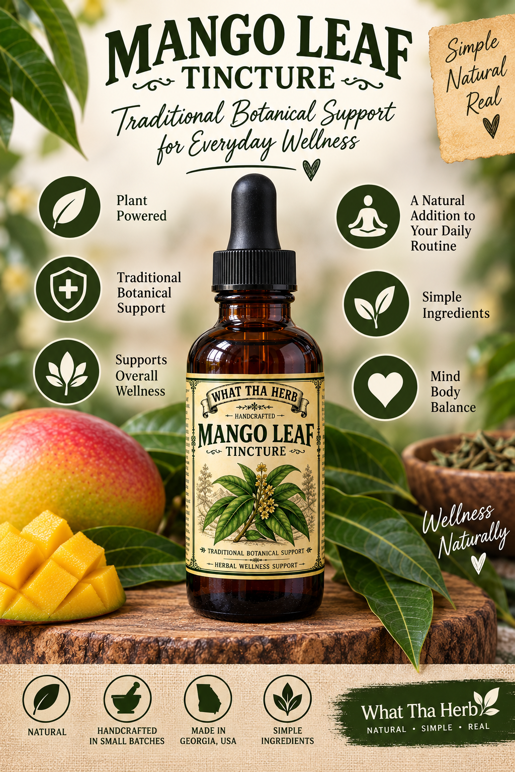 Mango Leaf Tincture | Herbal Extract for Blood Sugar Balance, Heart & Digestive Support