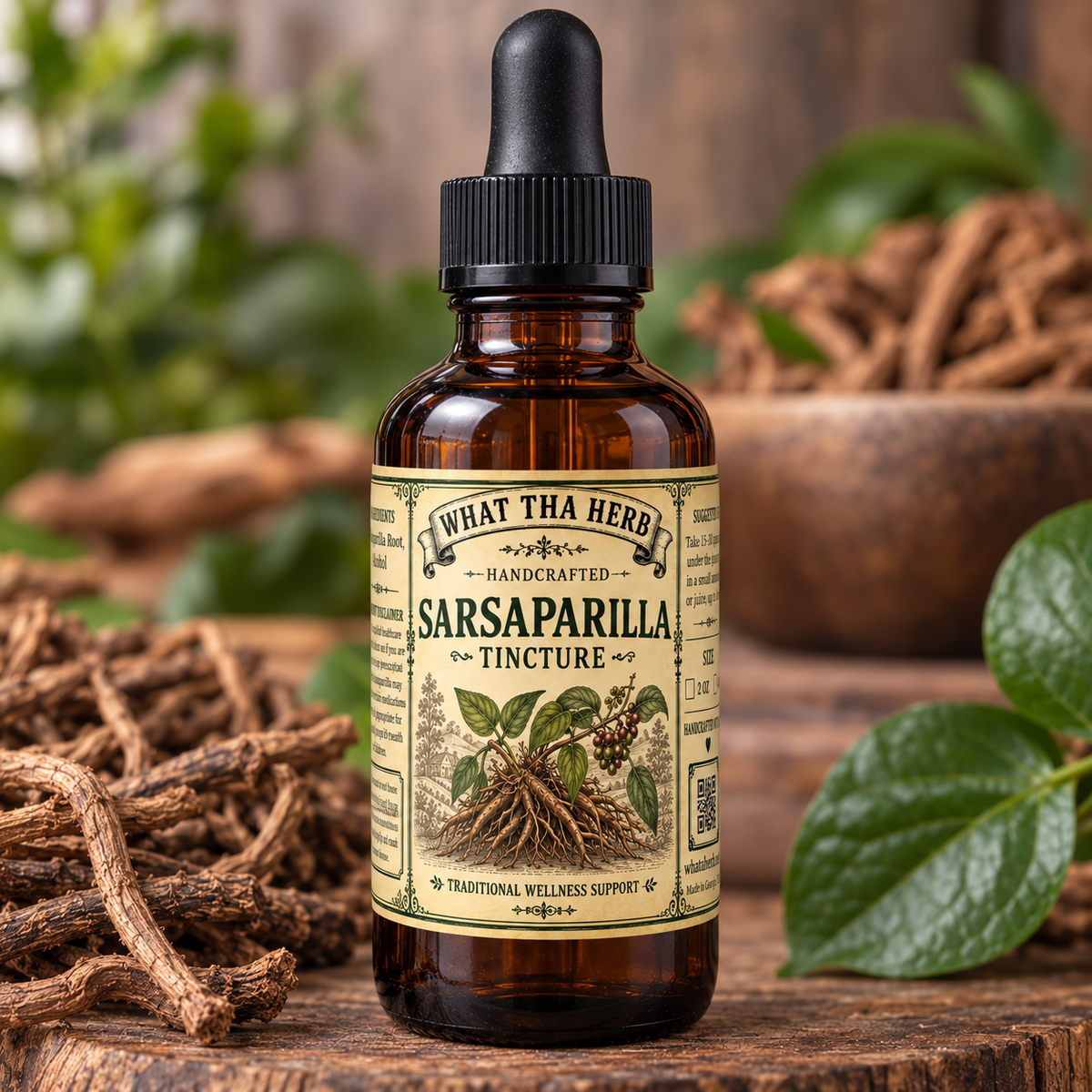 Sarsaparilla Root Tincture 2 oz & 4 oz | Herbal Wellness Support