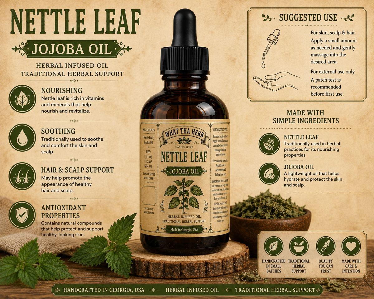 Nettle Leaf Jojoba Oil | Herbal Hair & Skin Oil