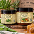 Aloe Face & Scalp Gel + Unfiltered Raw Honey | What Tha Herb