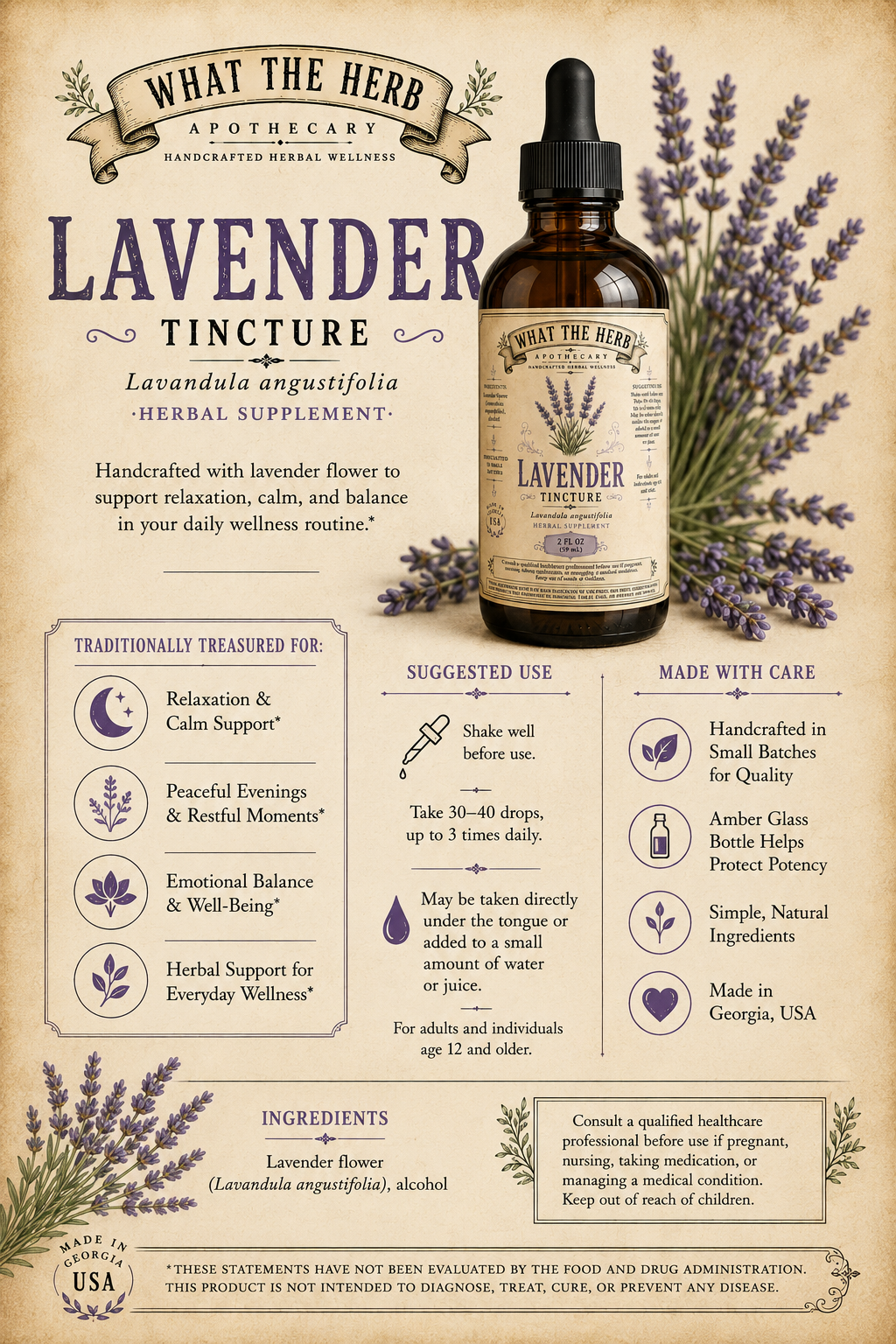 Lavender Tincture Herbal Wellness Tincture