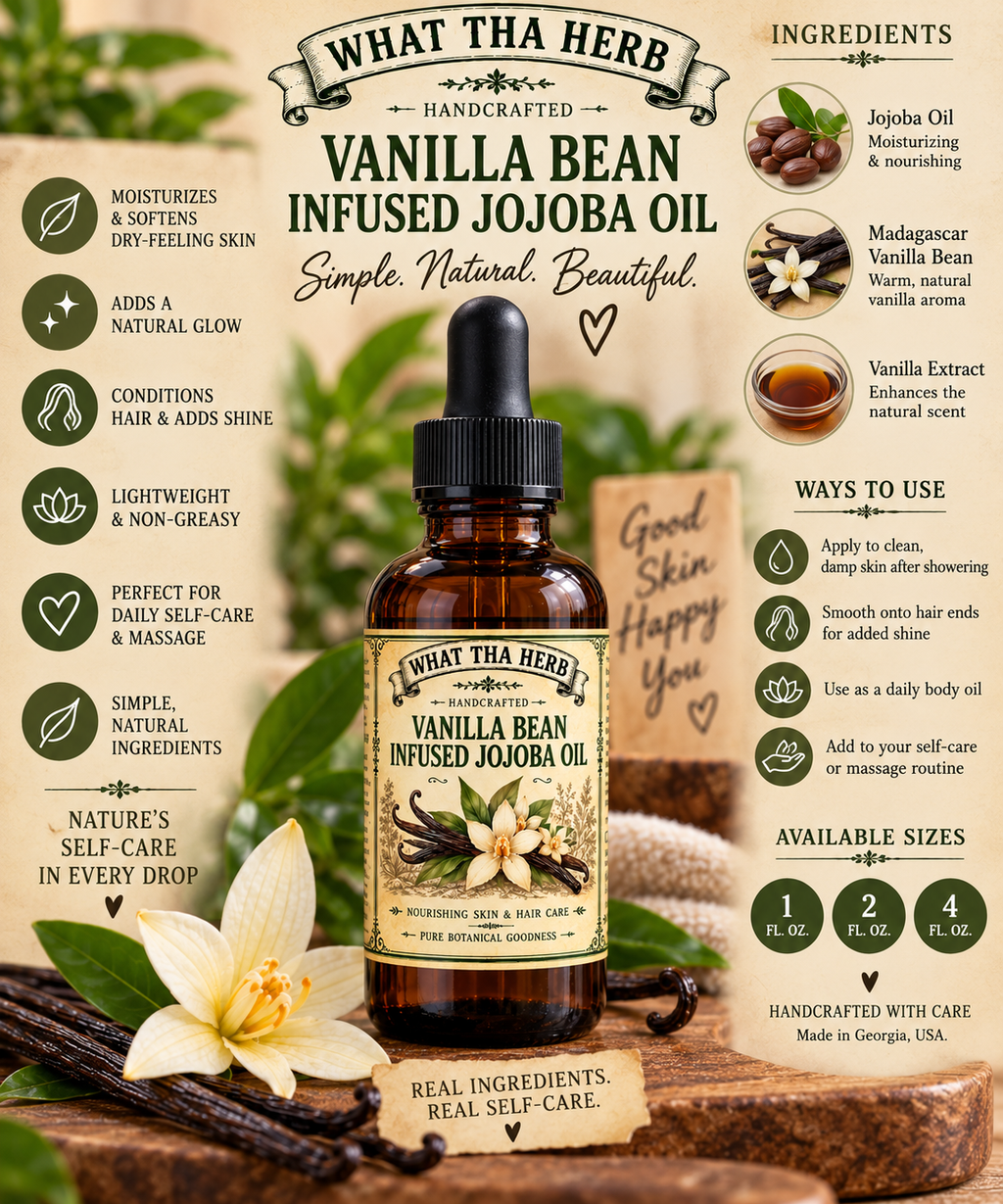 Vanilla Bean Infused Jojoba Oil | Body & Hair Oil