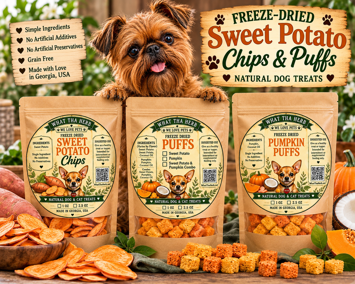 Freeze-Dried Sweet Potato Chips & Pumpkin Puffs Dog Treats