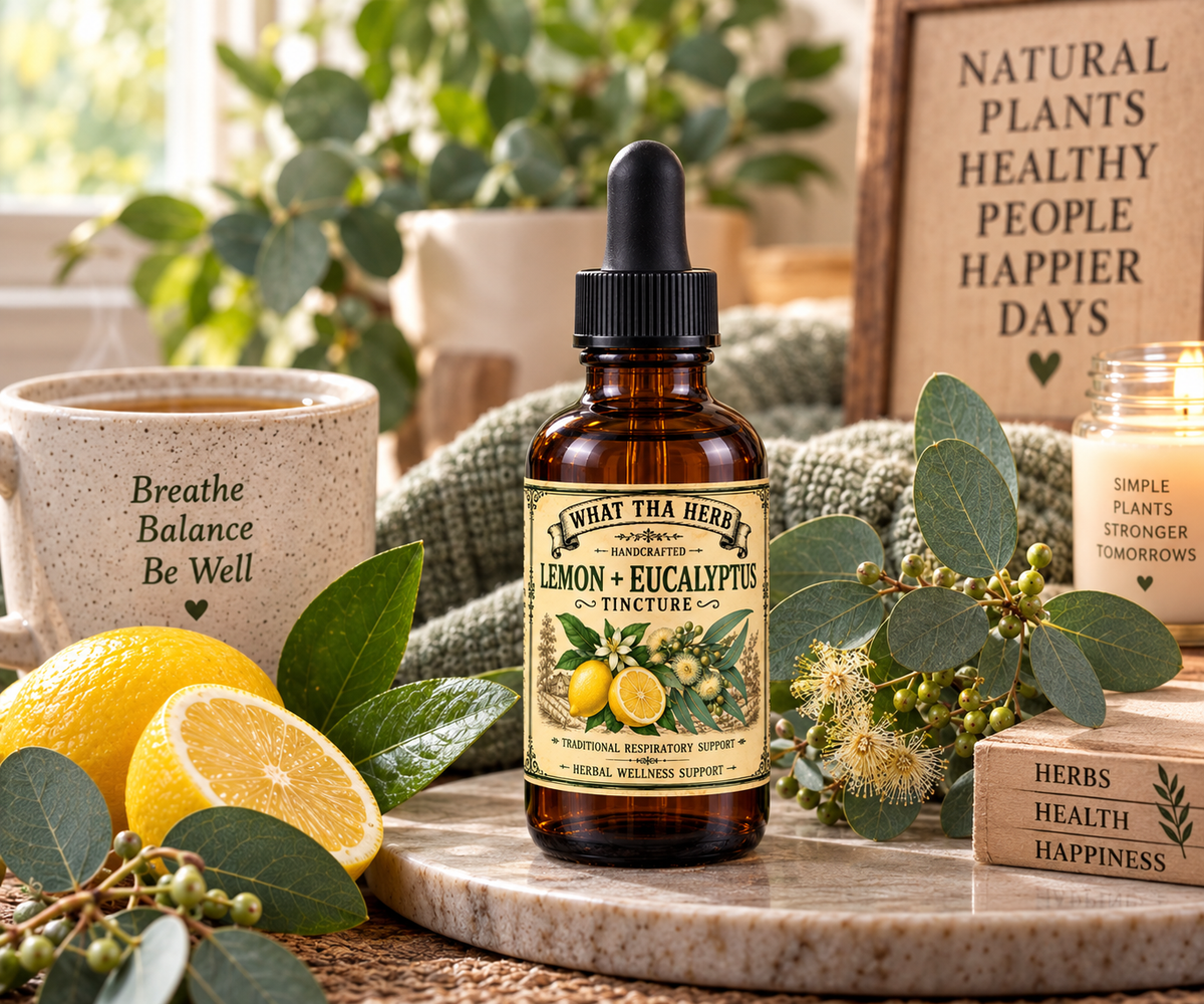 Lemon & Eucalyptus Herbal Tincture – Fresh Leaf Botanical Blend 2oz 4oz