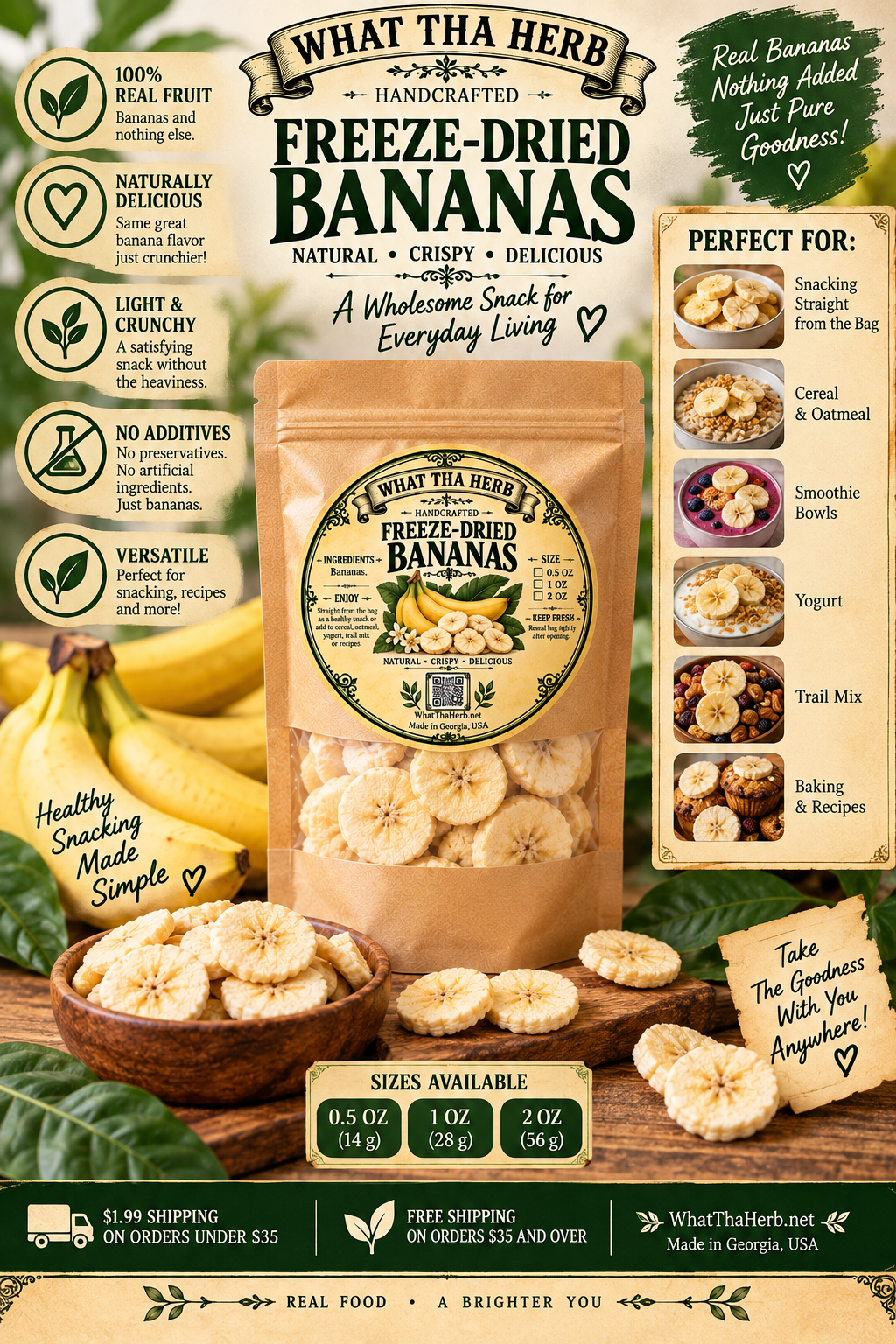 Freeze-Dried Bananas – Naturally Sweet, Light & Crunchy