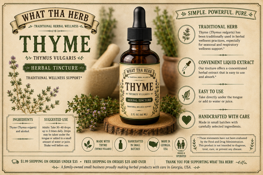 Thyme Tincture | Herbal Wellness Tincture | 2 oz & 4 oz