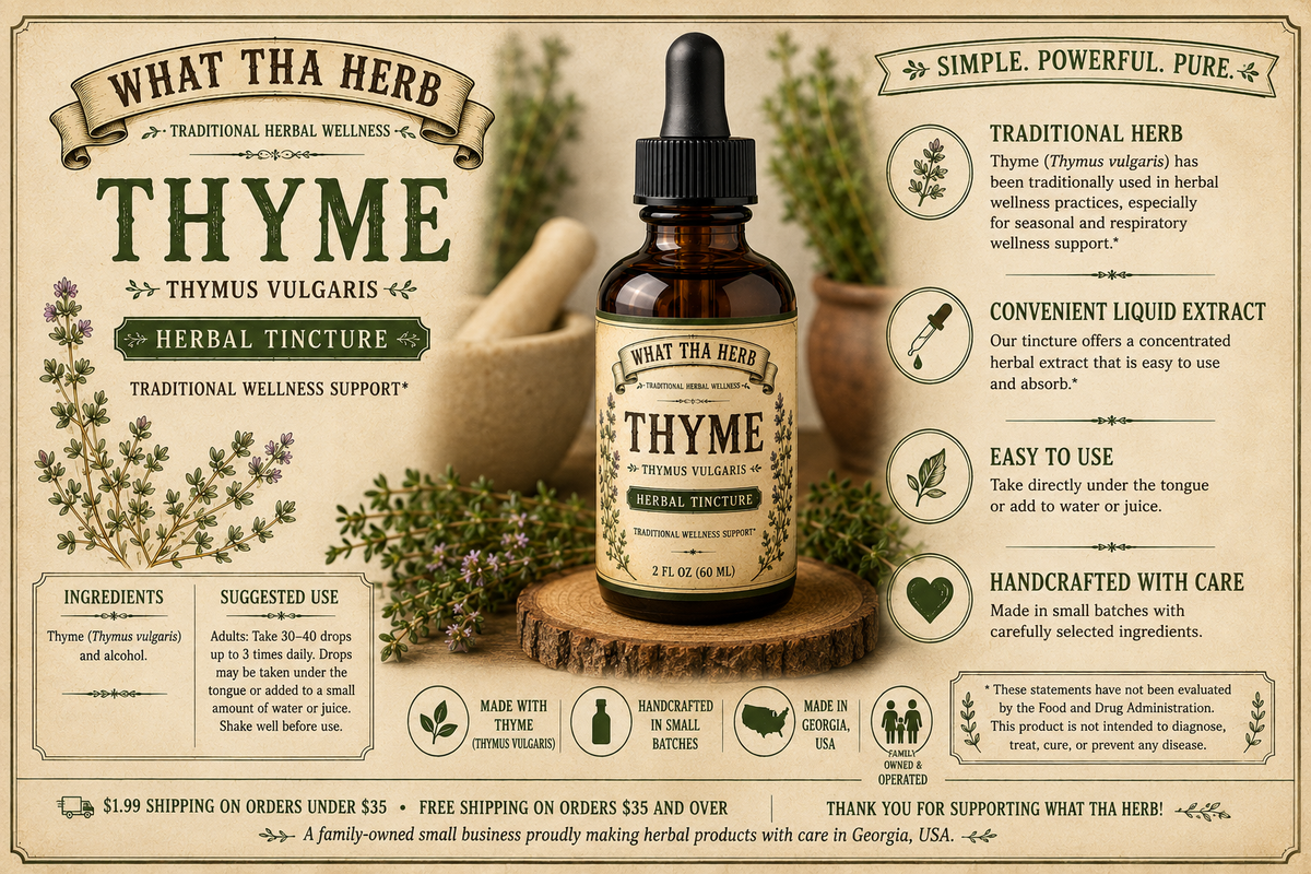 Thyme Tincture | Herbal Wellness Tincture | 2 oz & 4 oz