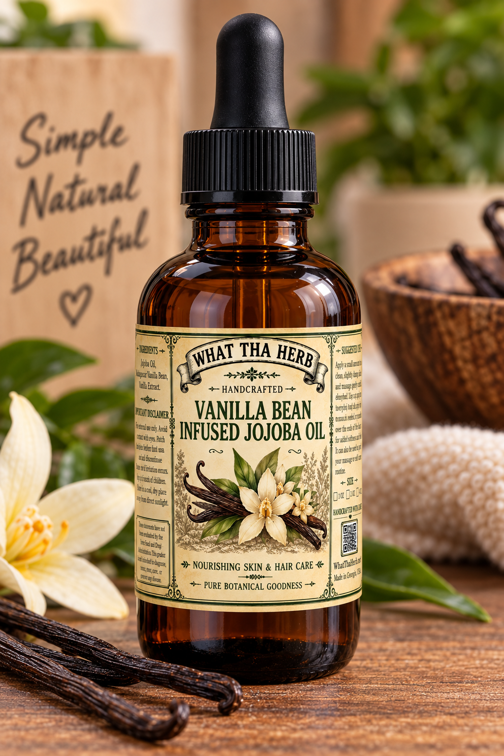 Vanilla Bean Infused Jojoba Oil | Body & Hair Oil