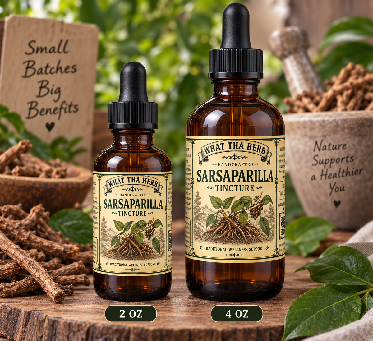 Sarsaparilla Root Tincture 2 oz & 4 oz | Herbal Wellness Support