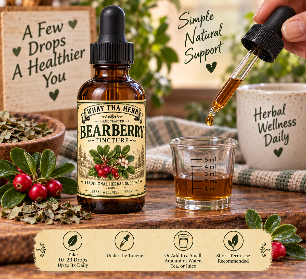 Bearberry Tincture | Uva Ursi Alcohol Botanical Extract