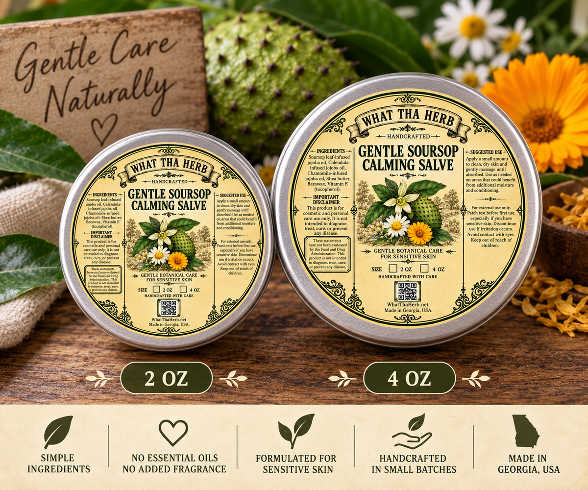 Gentle Soursop Calming Salve for Sensitive Skin | Fragrance Free Botanical Salve