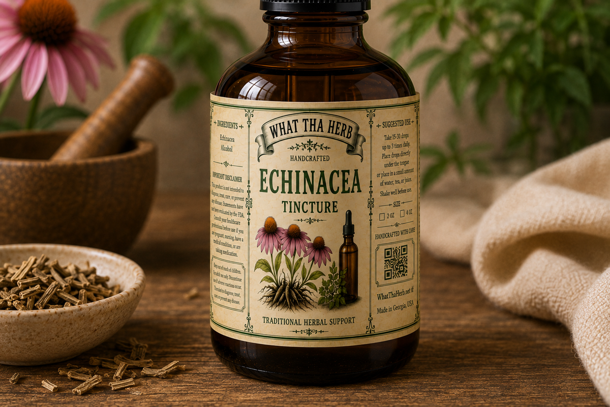 Echinacea Tincture | Handcrafted Herbal Extract | What Tha Herb