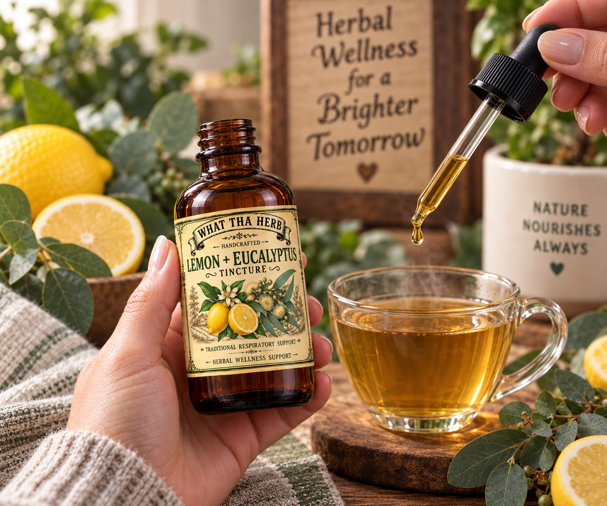 Lemon & Eucalyptus Herbal Tincture – Fresh Leaf Botanical Blend 2oz 4oz