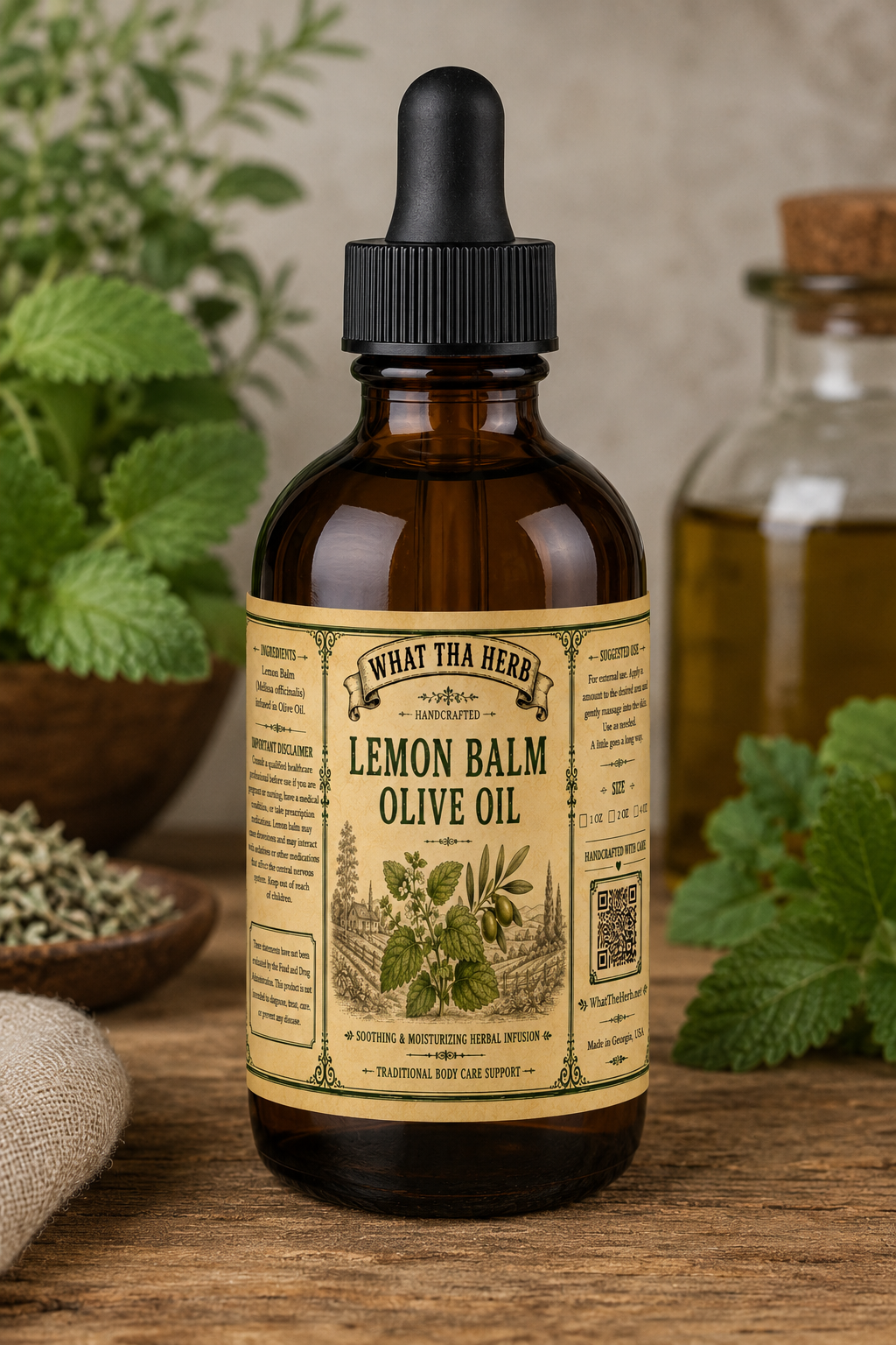 Lemon Balm Olive Oil: Calming Herbal Skin Support