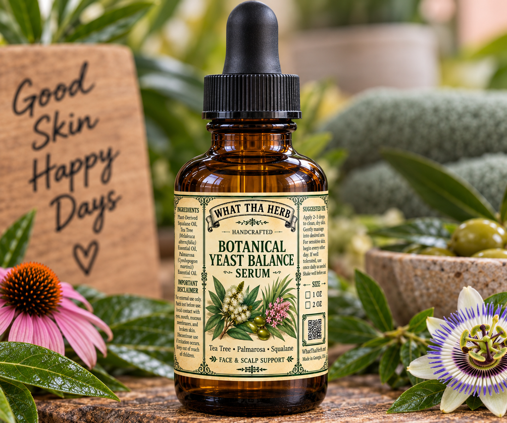 Botanical Yeast Balance Serum, Tea Tree Palmarosa Squalane Face & Scalp Oil