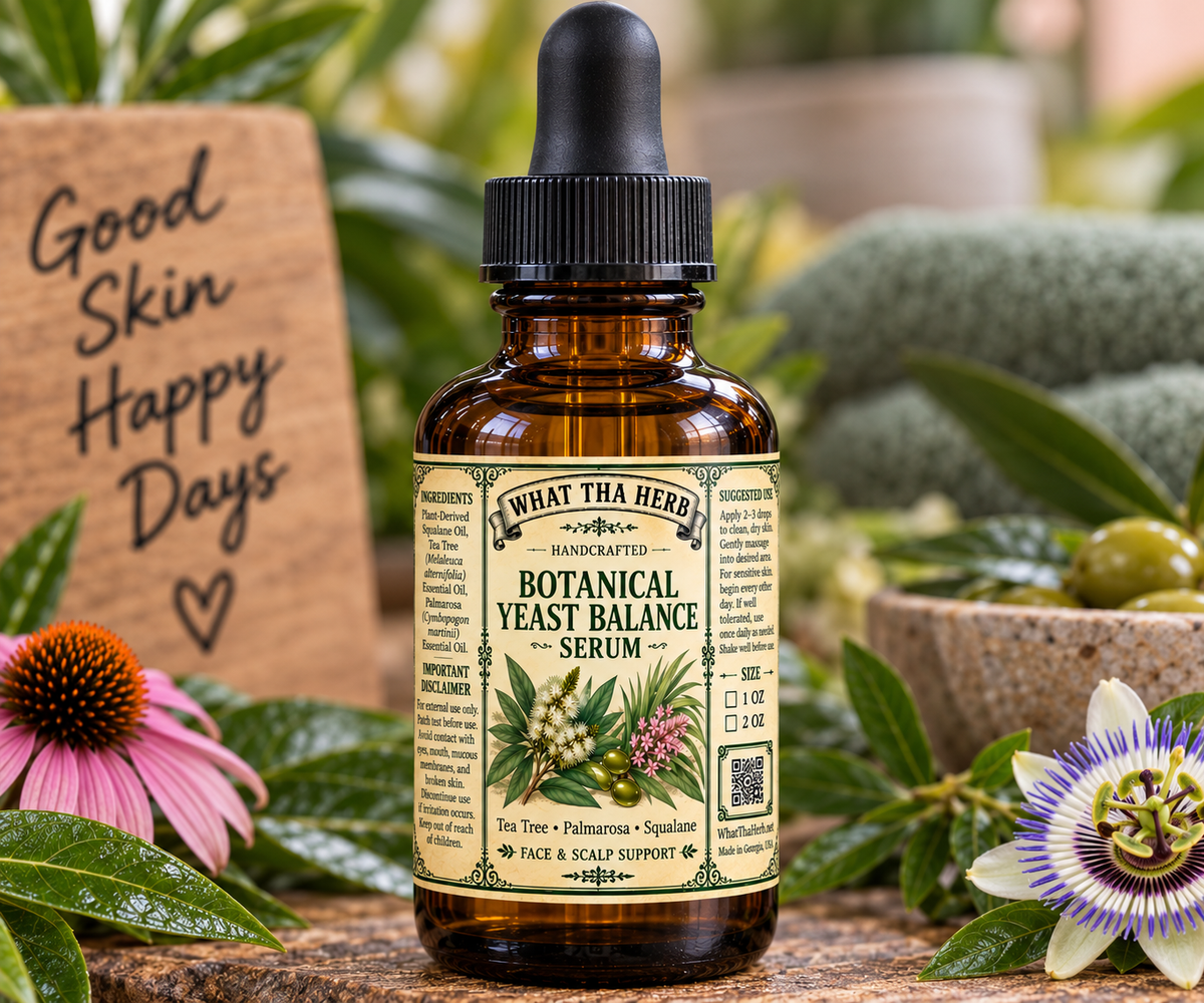 Botanical Yeast Balance Serum, Tea Tree Palmarosa Squalane Face & Scalp Oil