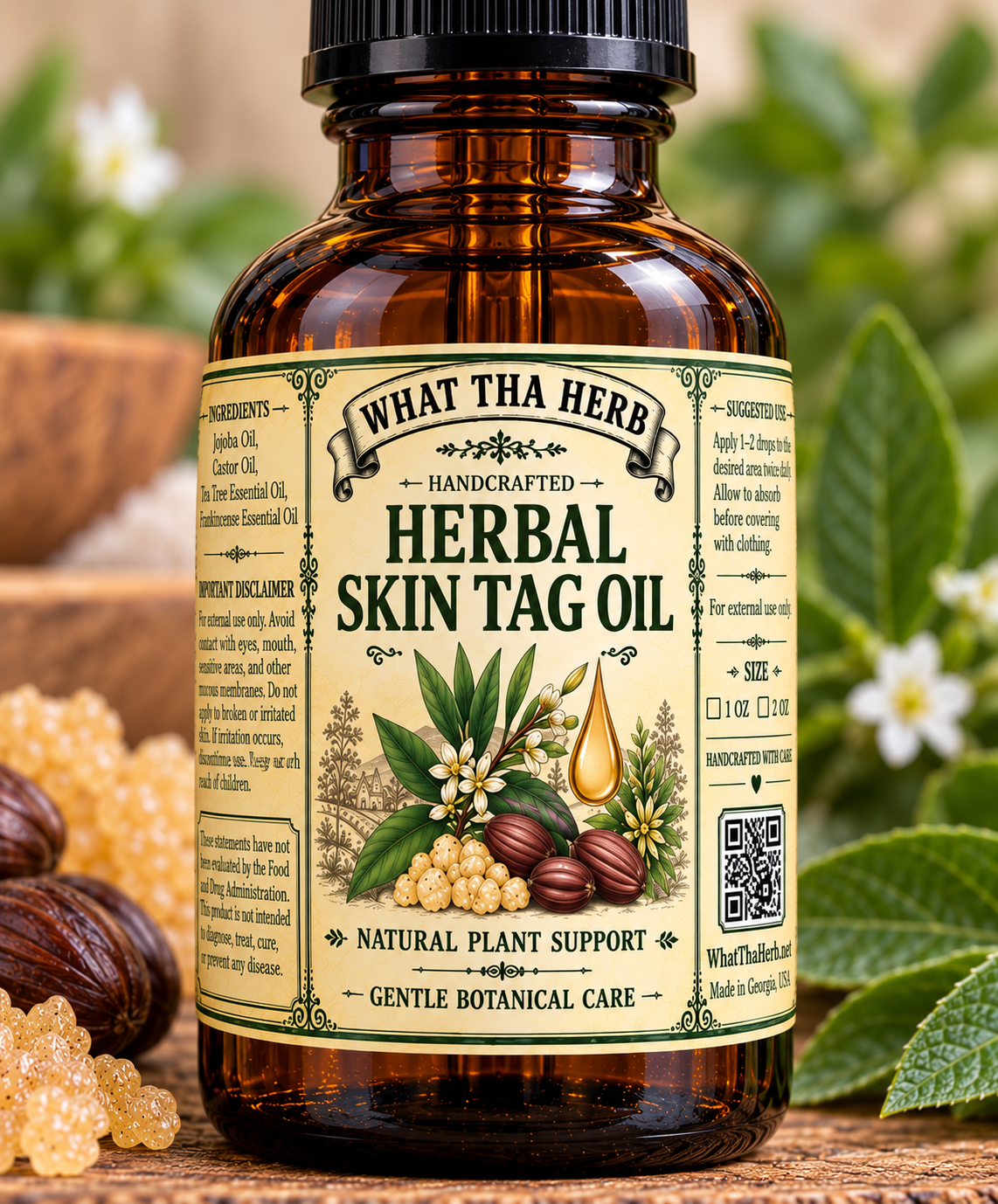 Herbal Skin Tag Be Gone Oil | Botanical Skin Care | What Tha Herb