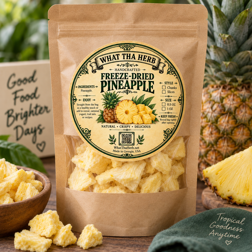 Freeze Dried Pineapple: Tropical Fruit Snacks - Crunchy Chunks or Slices