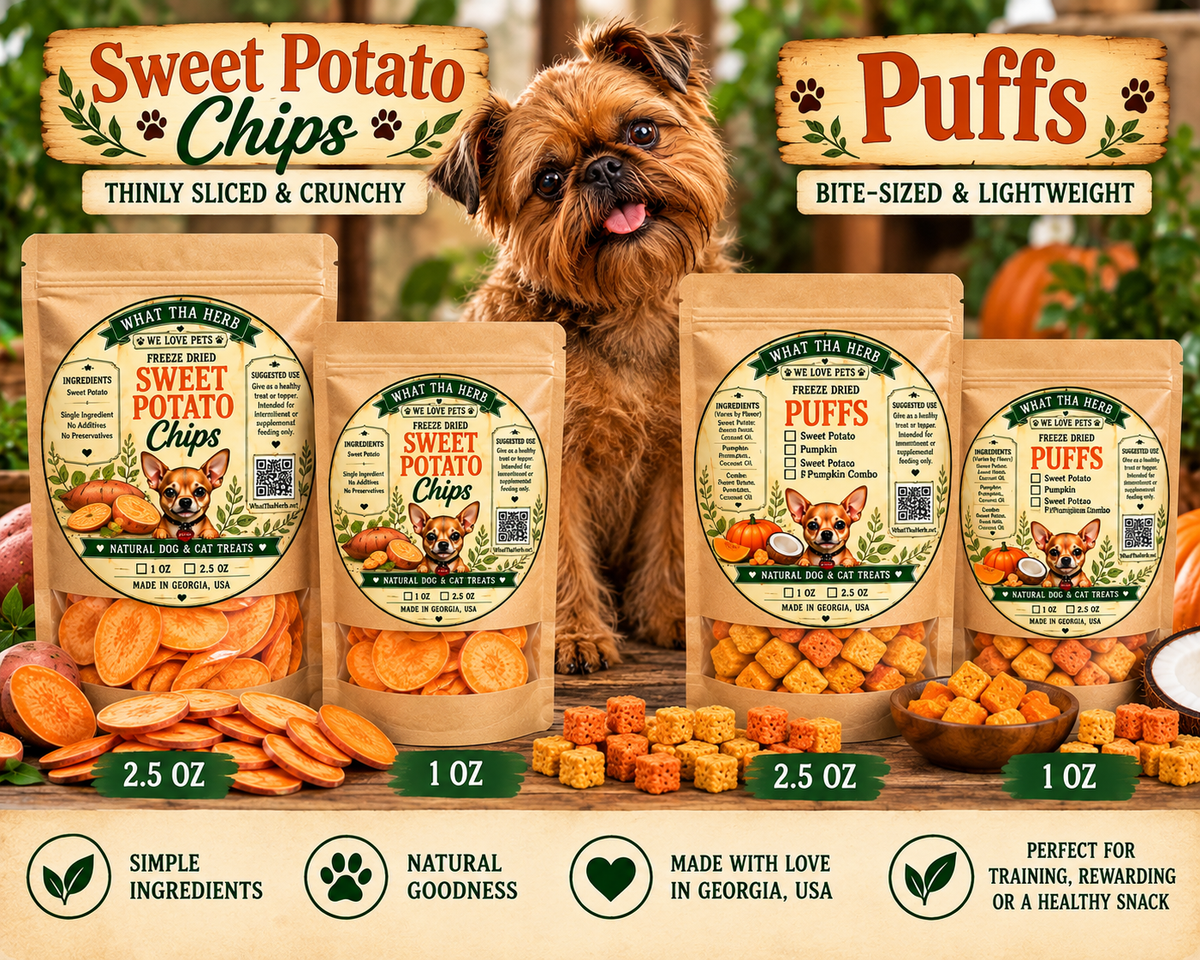Freeze-Dried Sweet Potato Chips & Pumpkin Puffs Dog Treats