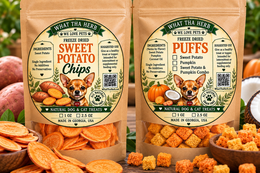 Freeze-Dried Sweet Potato Chips & Pumpkin Puffs Dog Treats