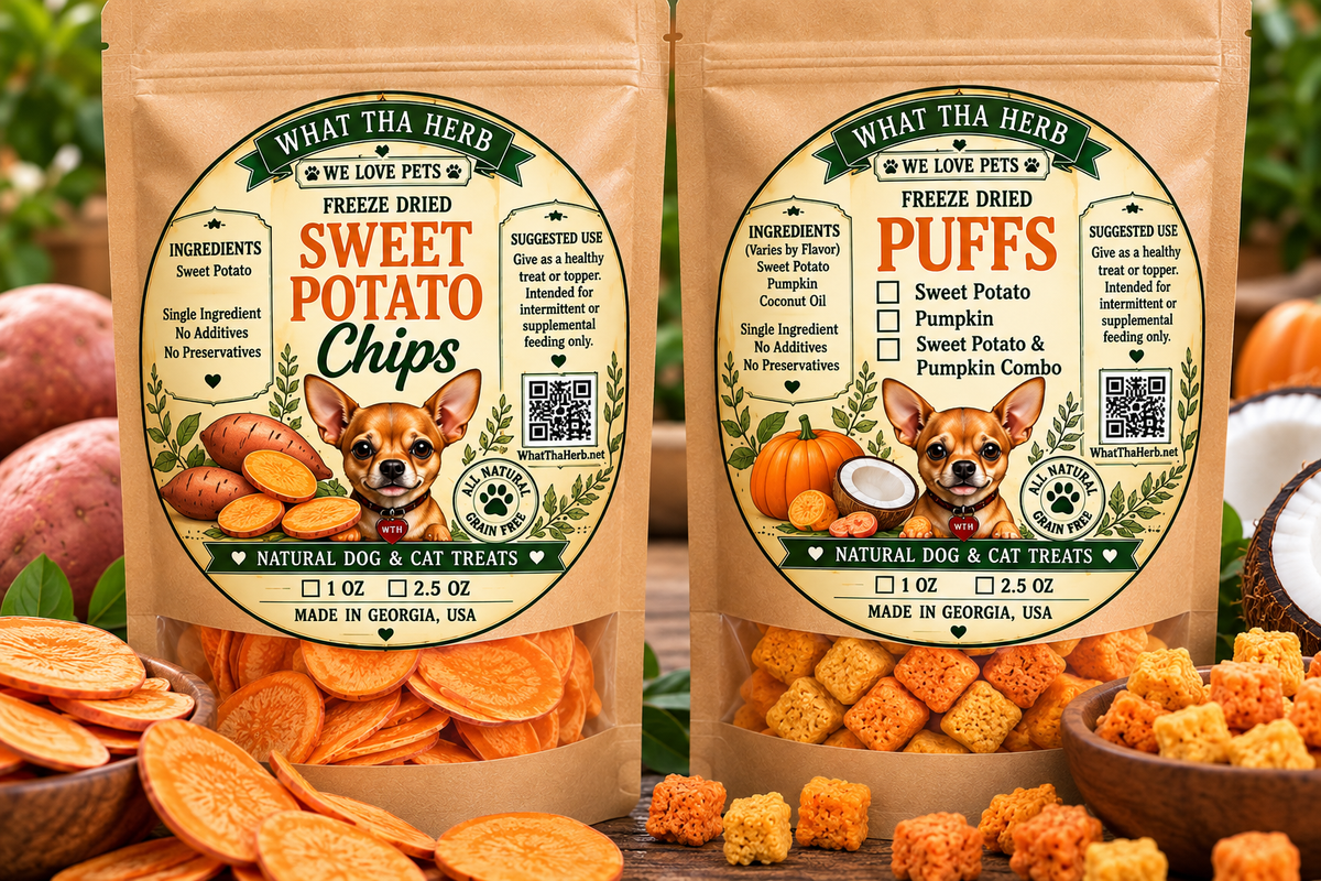 Freeze-Dried Sweet Potato Chips & Pumpkin Puffs Dog Treats