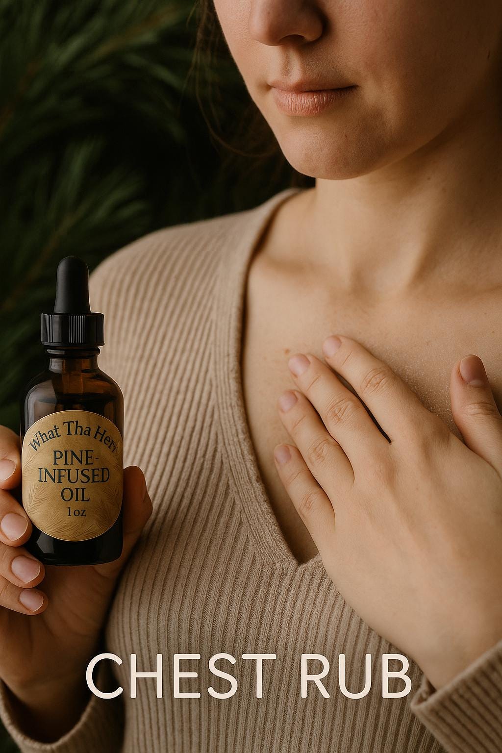 Handcrafted Pine-Infused Oil – Natural Remedy for Muscles, Skin, and Mind | What Tha Herb