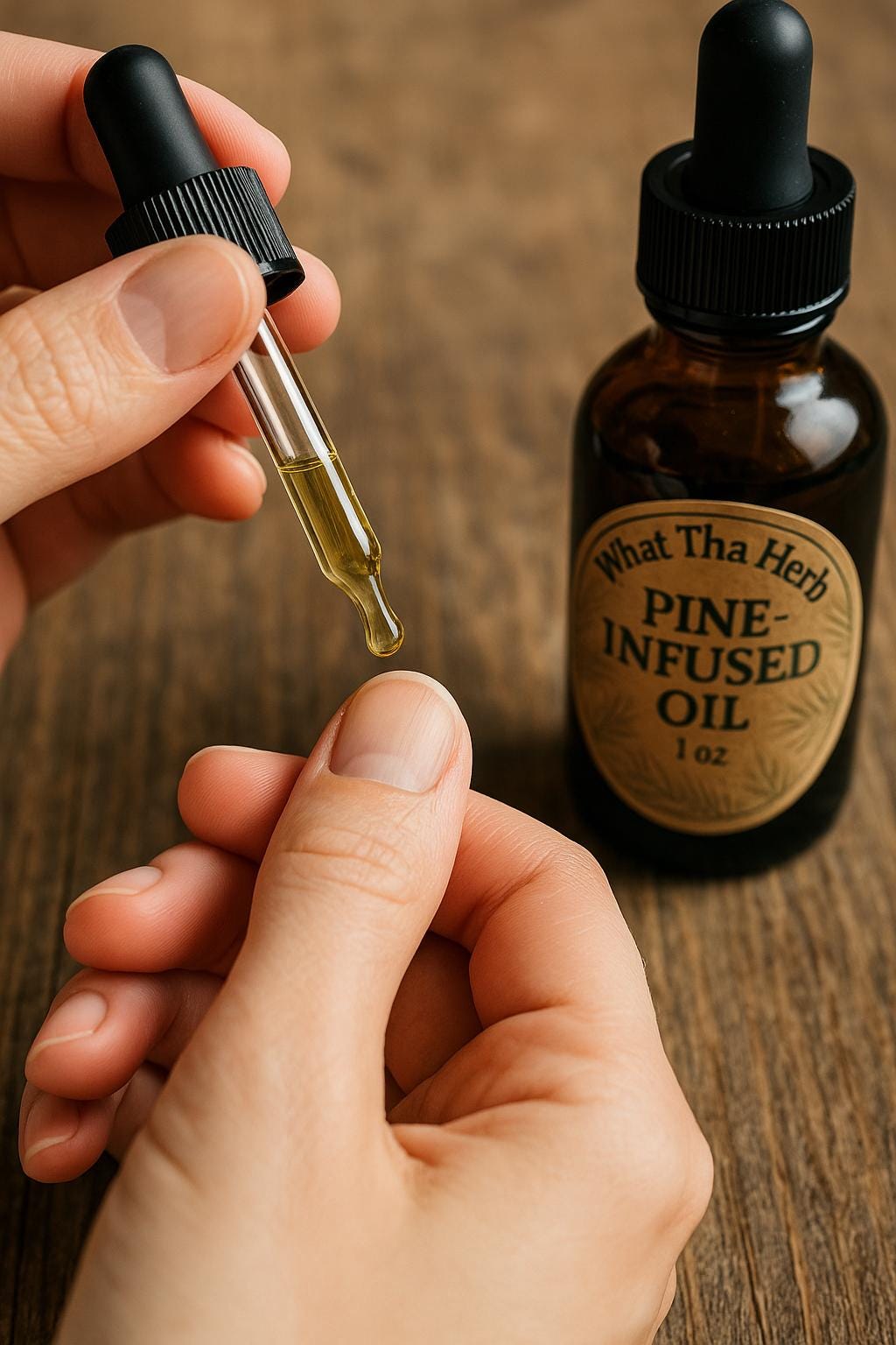Handcrafted Pine-Infused Oil – Natural Remedy for Muscles, Skin, and Mind | What Tha Herb