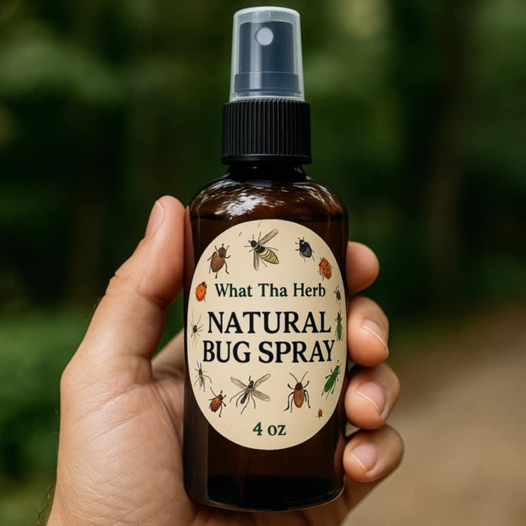 Natural Bug Spray | 4 oz Herbal Insect Repellent | DEET-Free Outdoor Spray | What Tha Herb