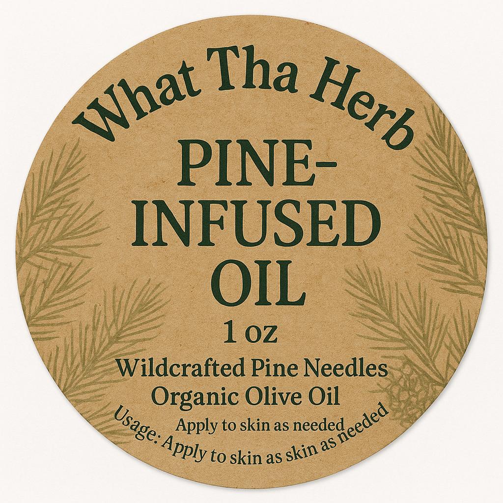 Handcrafted Pine-Infused Oil – Natural Remedy for Muscles, Skin, and Mind | What Tha Herb