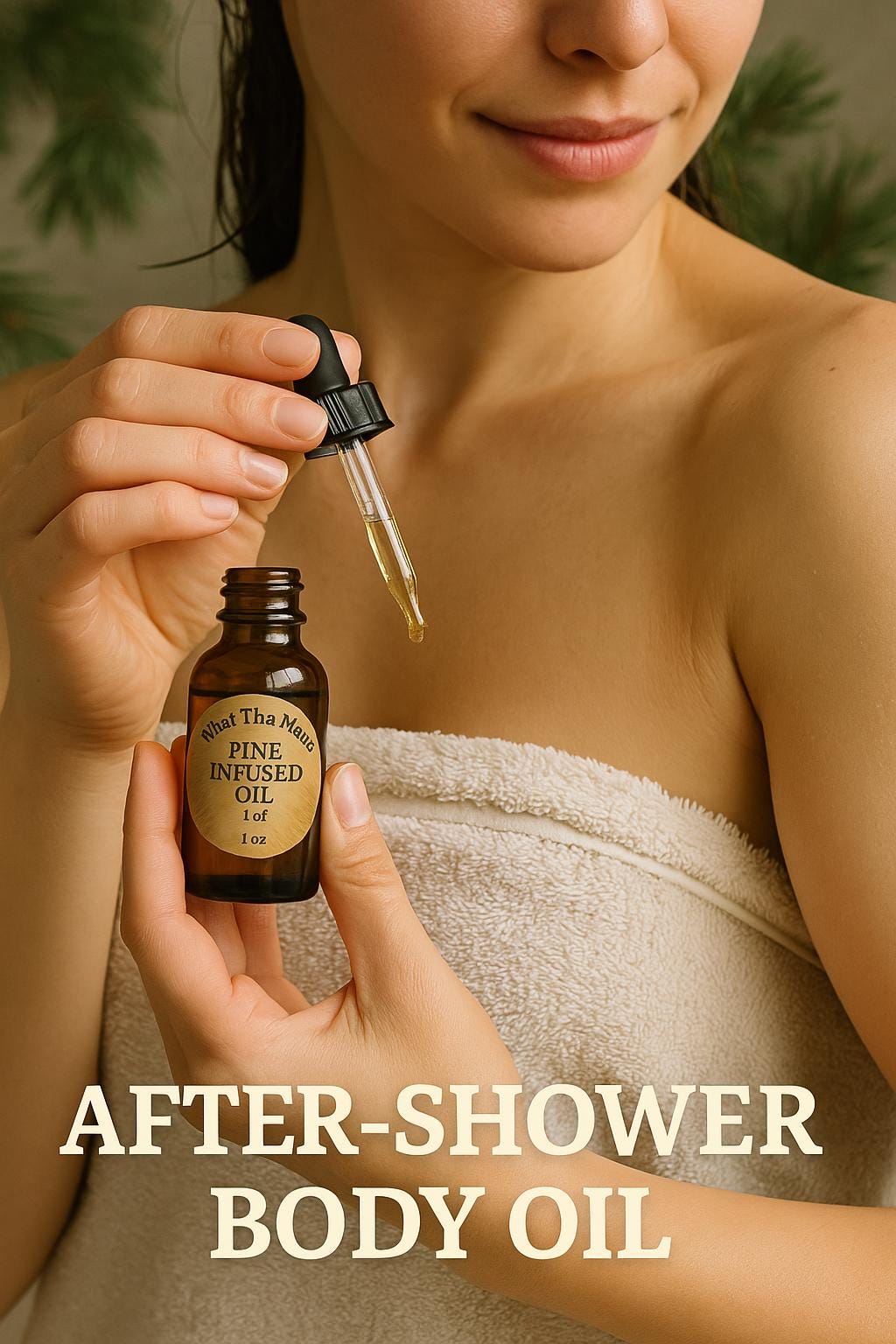 Handcrafted Pine-Infused Oil – Natural Remedy for Muscles, Skin, and Mind | What Tha Herb