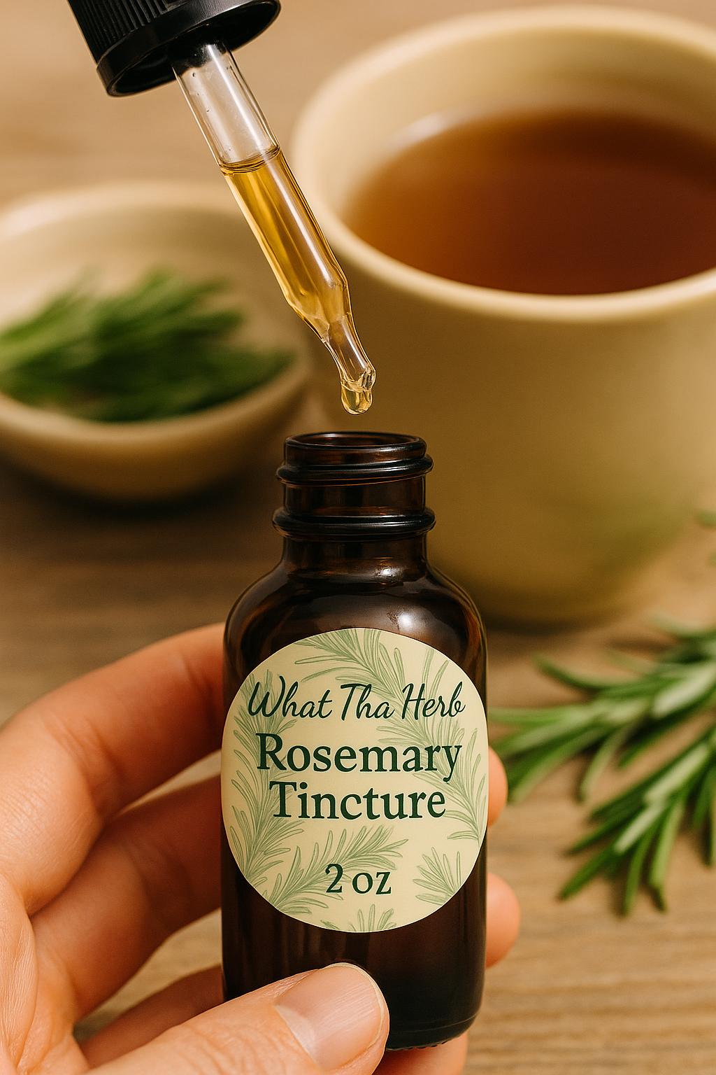 Rosemary Tincture | 2 oz Herbal Extract | Focus & Memory Support | What Tha Herb