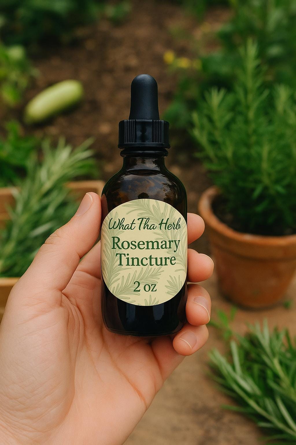 Rosemary Tincture | 2 oz Herbal Extract | Focus & Memory Support | What Tha Herb